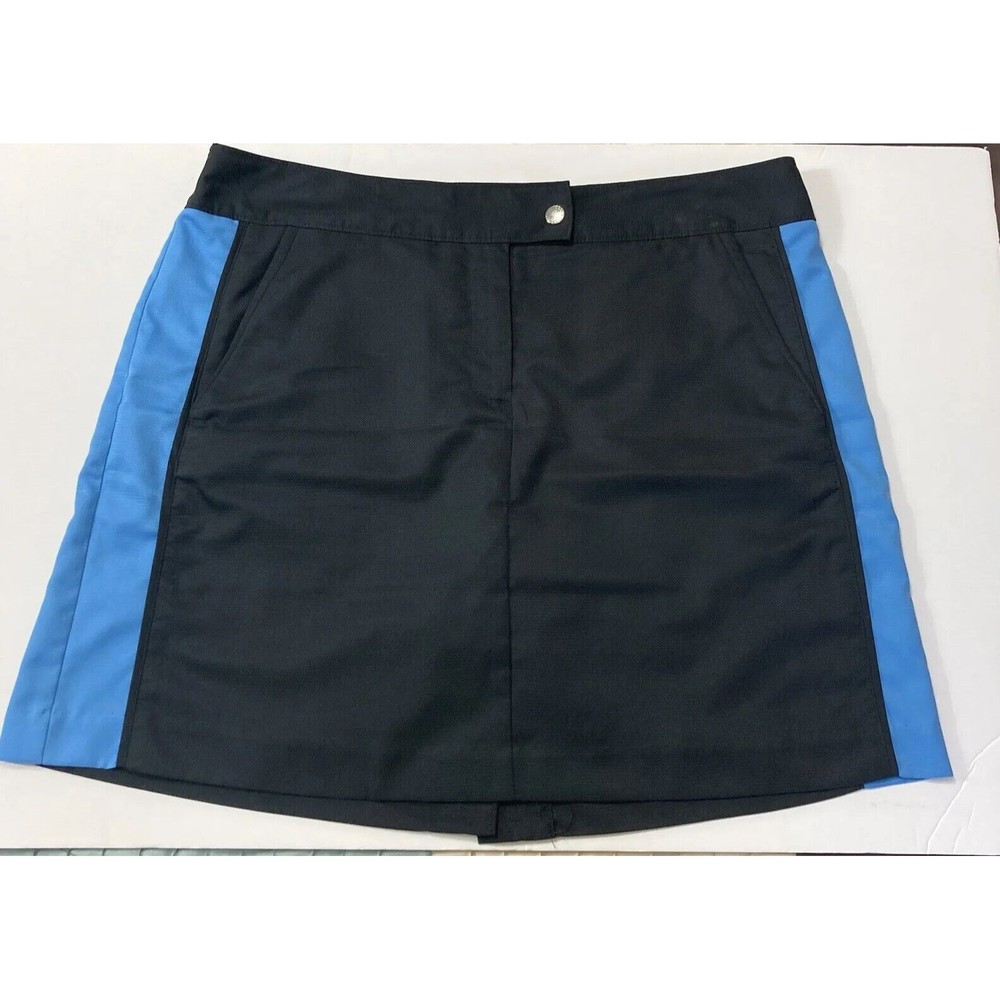 Womens Izod XFG Cool FX Black Blue Golf Skirt Skort Sz 12 Zipper Front Closure